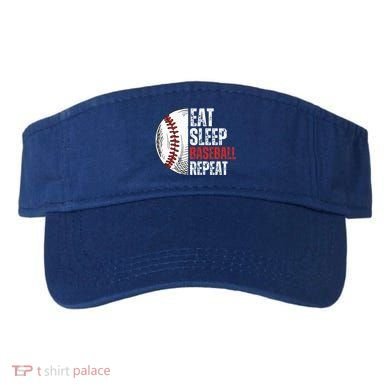 Eat Sleep Baseball Repeat Funny Baseball Players Visor