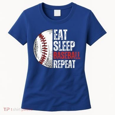 Eat Sleep Baseball Repeat Funny Baseball Players Women's T-Shirt