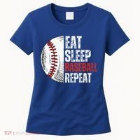 Eat Sleep Baseball Repeat Funny Baseball Players Women's T-Shirt thumb 0