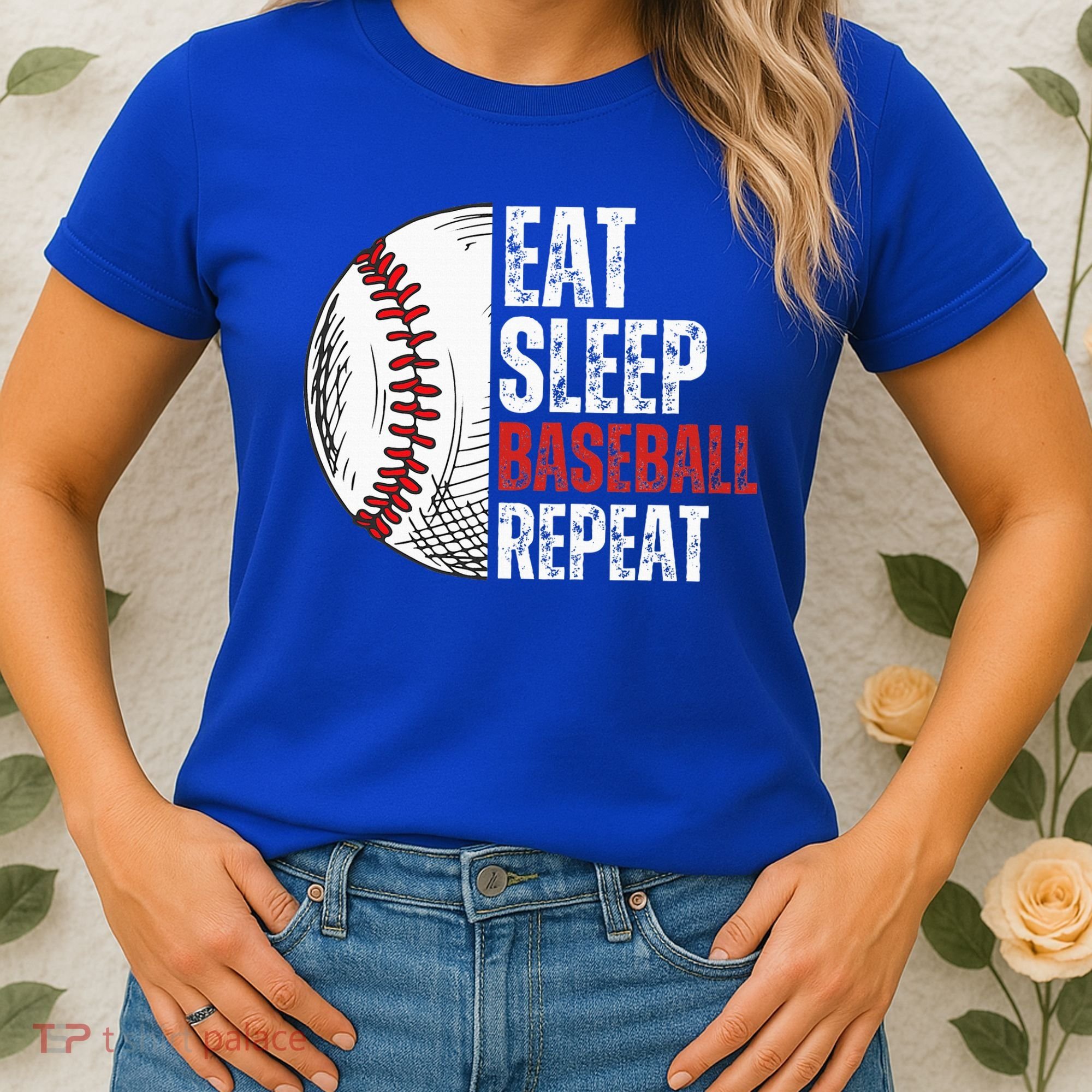Eat Sleep Baseball Repeat Funny Baseball Players Women's T-Shirt