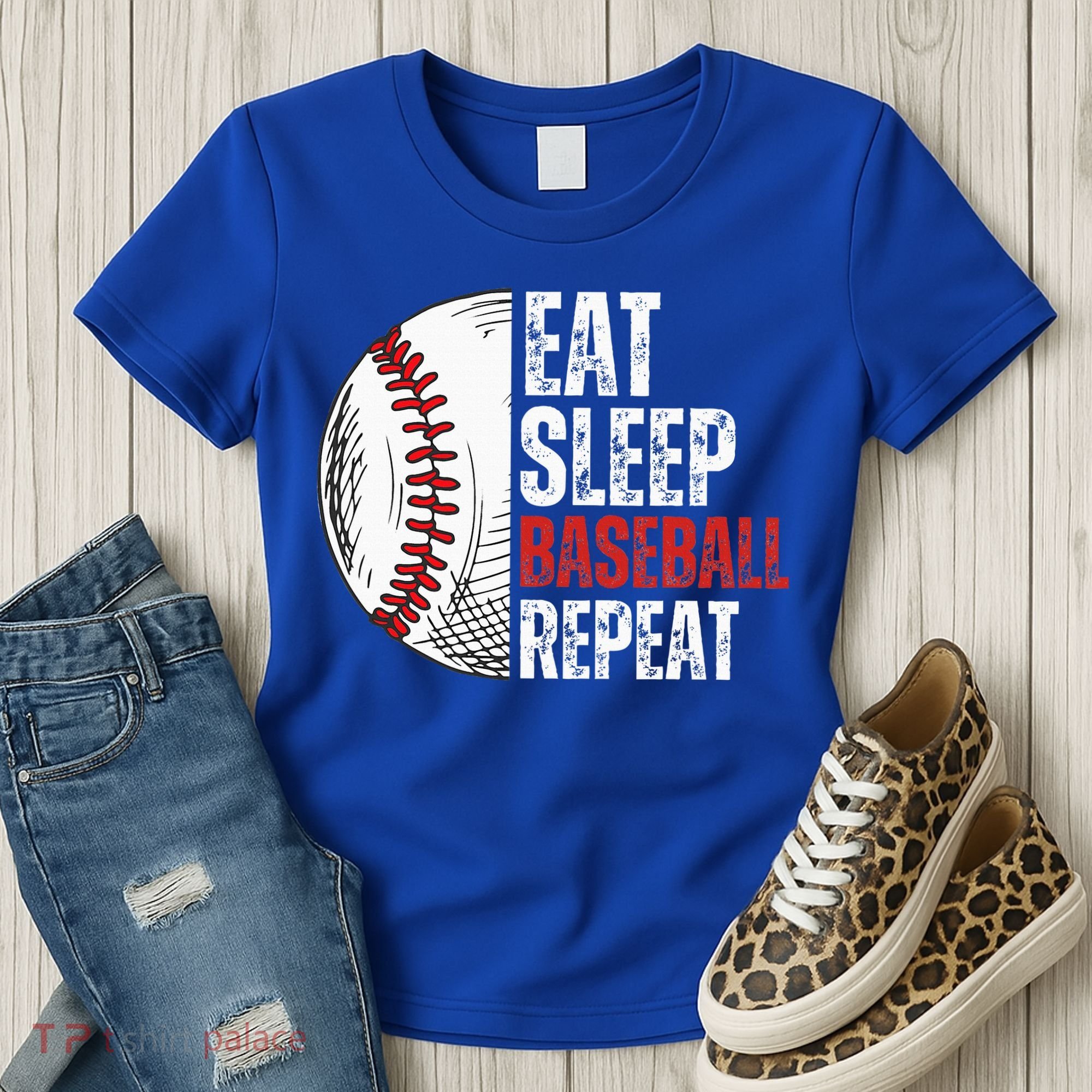 Eat Sleep Baseball Repeat Funny Baseball Players Women's T-Shirt