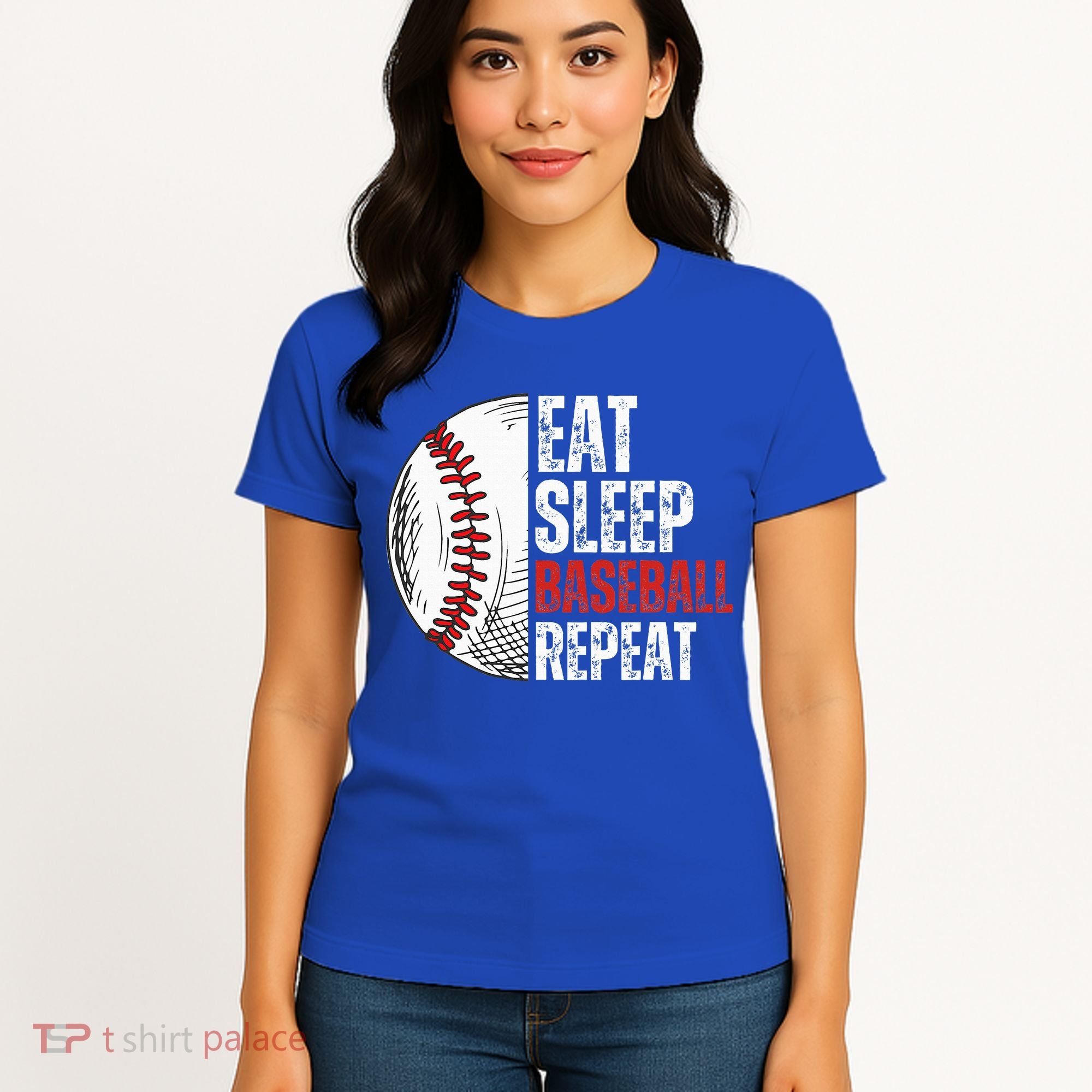 Eat Sleep Baseball Repeat Funny Baseball Players Women's T-Shirt