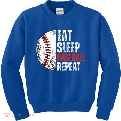 Eat Sleep Baseball Repeat Funny Baseball Players Kids Sweatshirt
