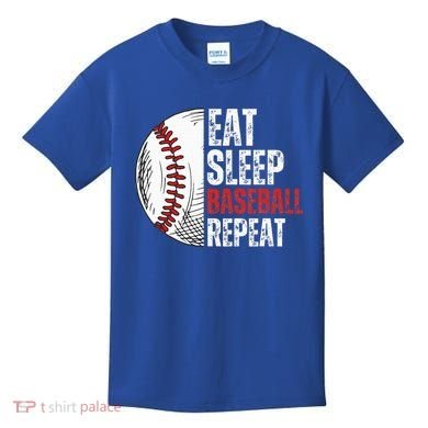 Eat Sleep Baseball Repeat Funny Baseball Players Kids T-Shirt