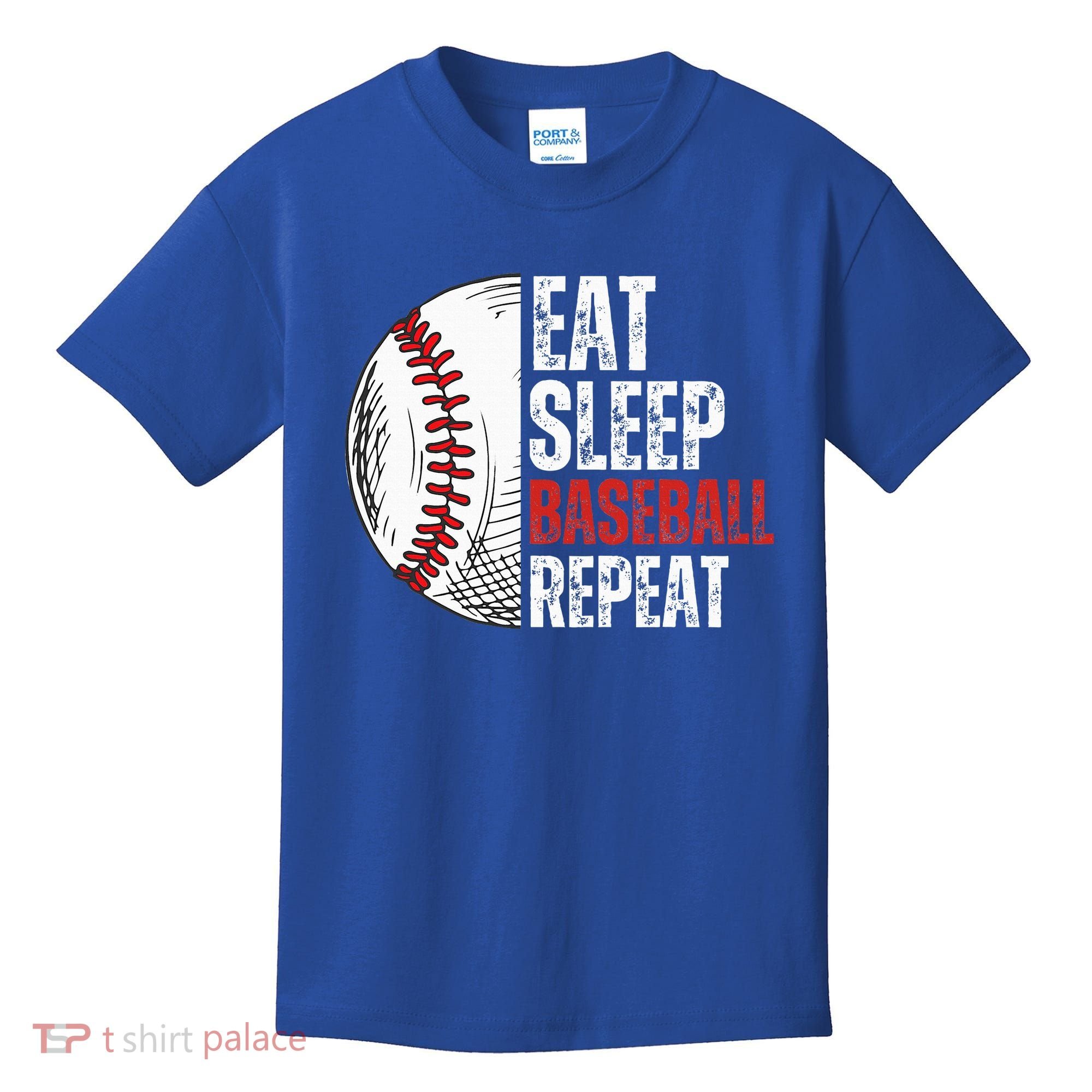 Eat Sleep Baseball Repeat Funny Baseball Players Kids T-Shirt