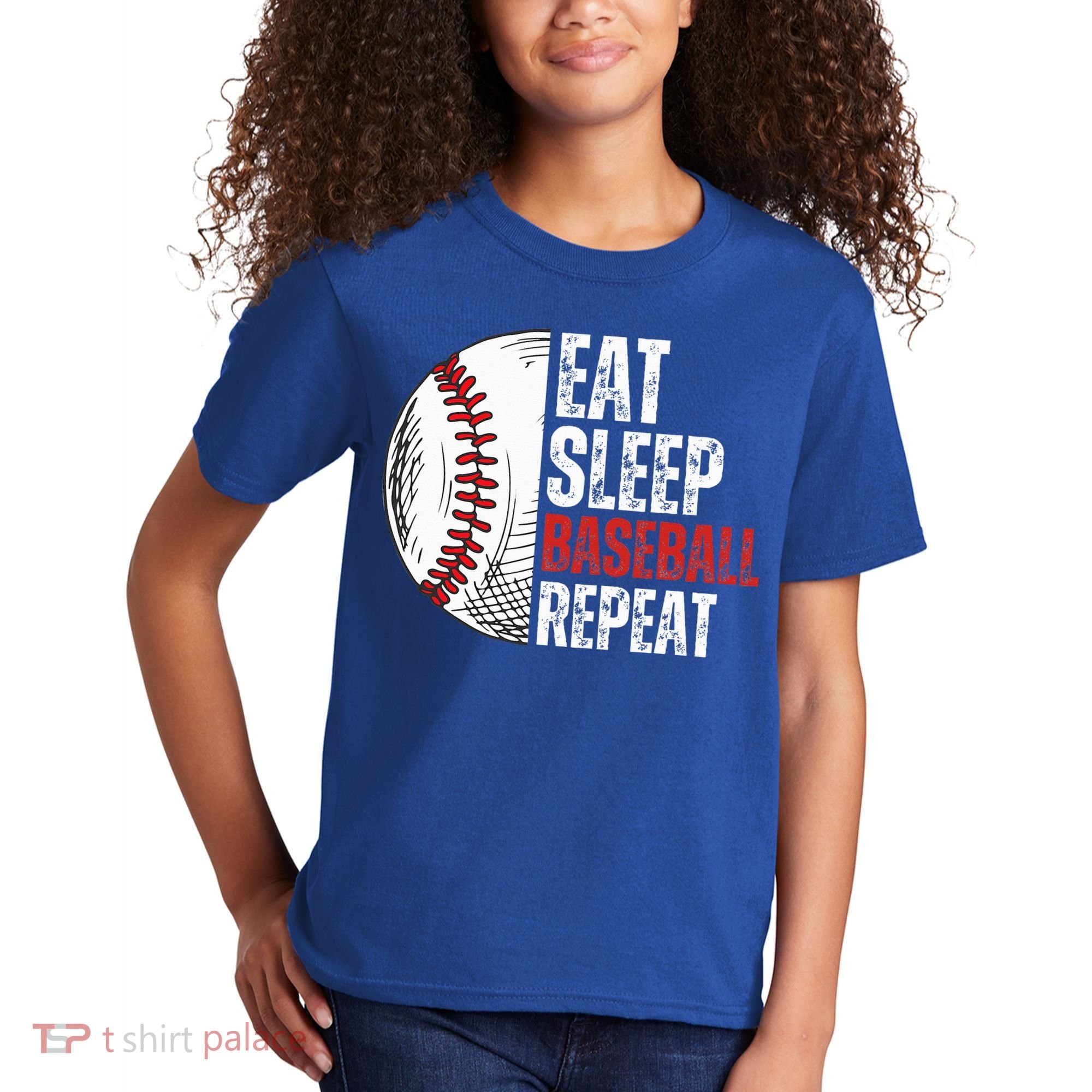 Eat Sleep Baseball Repeat Funny Baseball Players Kids T-Shirt