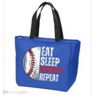 Eat Sleep Baseball Repeat Funny Baseball Players Tote Bag thumb 3