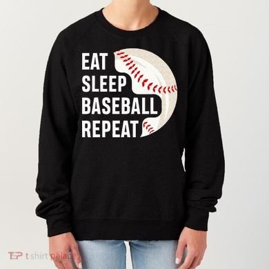 EAT SLEEP BASEBALL REPEAT Baseball Player Women's Sweatshirt