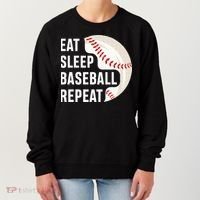 EAT SLEEP BASEBALL REPEAT Baseball Player Women's Sweatshirt thumb 0