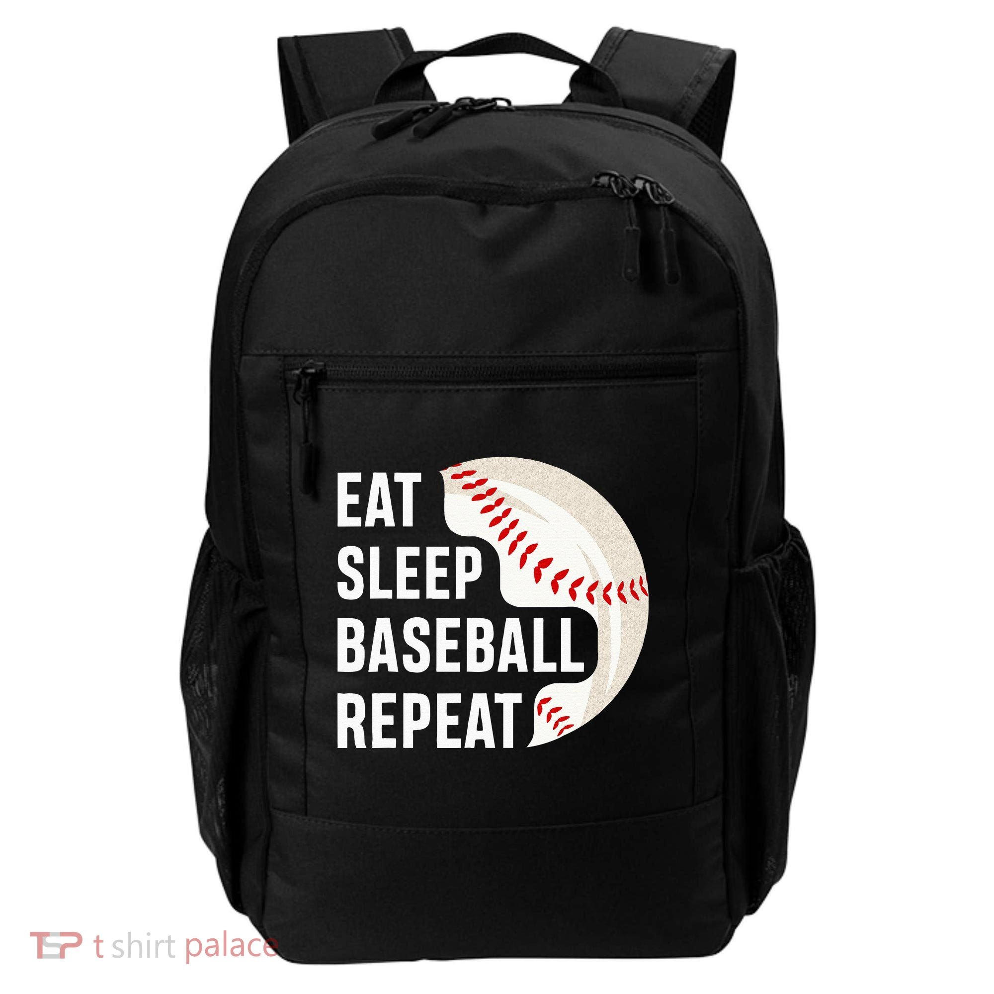 EAT SLEEP BASEBALL REPEAT Baseball Player Backpack