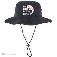 EAT SLEEP BASEBALL REPEAT Baseball Player Bucket Hat thumb 0
