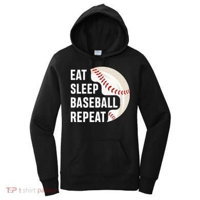 EAT SLEEP BASEBALL REPEAT Baseball Player Women's Hoodie