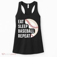 EAT SLEEP BASEBALL REPEAT Baseball Player Women's Tank Top thumb 0