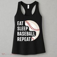 EAT SLEEP BASEBALL REPEAT Baseball Player Women's Tank Top thumb 3