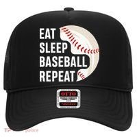 EAT SLEEP BASEBALL REPEAT Baseball Player Hat thumb 0