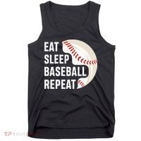 EAT SLEEP BASEBALL REPEAT Baseball Player Tank Top thumb 0