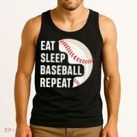 EAT SLEEP BASEBALL REPEAT Baseball Player Tank Top thumb 3