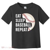 EAT SLEEP BASEBALL REPEAT Baseball Player Toddler T-Shirt thumb 0