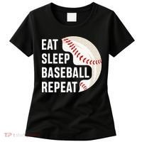 EAT SLEEP BASEBALL REPEAT Baseball Player Women's T-Shirt thumb 0