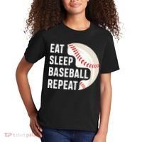 EAT SLEEP BASEBALL REPEAT Baseball Player Kids T-Shirt thumb 2