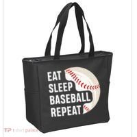 EAT SLEEP BASEBALL REPEAT Baseball Player Tote Bag thumb 2
