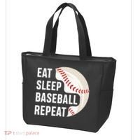 EAT SLEEP BASEBALL REPEAT Baseball Player Tote Bag thumb 3