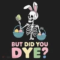 Easter Skeleton Bunny But Did You Dye Funny Spring Egg Golf Towel thumb 3