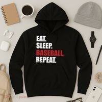 Eat Sleep Baseball Repeat Hoodie Hoodie thumb 3