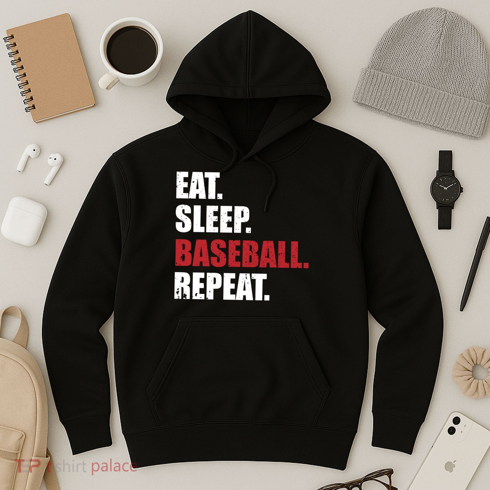 Eat Sleep Baseball Repeat Hoodie Hoodie