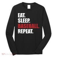 Eat Sleep Baseball Repeat Hoodie Long Sleeve Shirt thumb 0