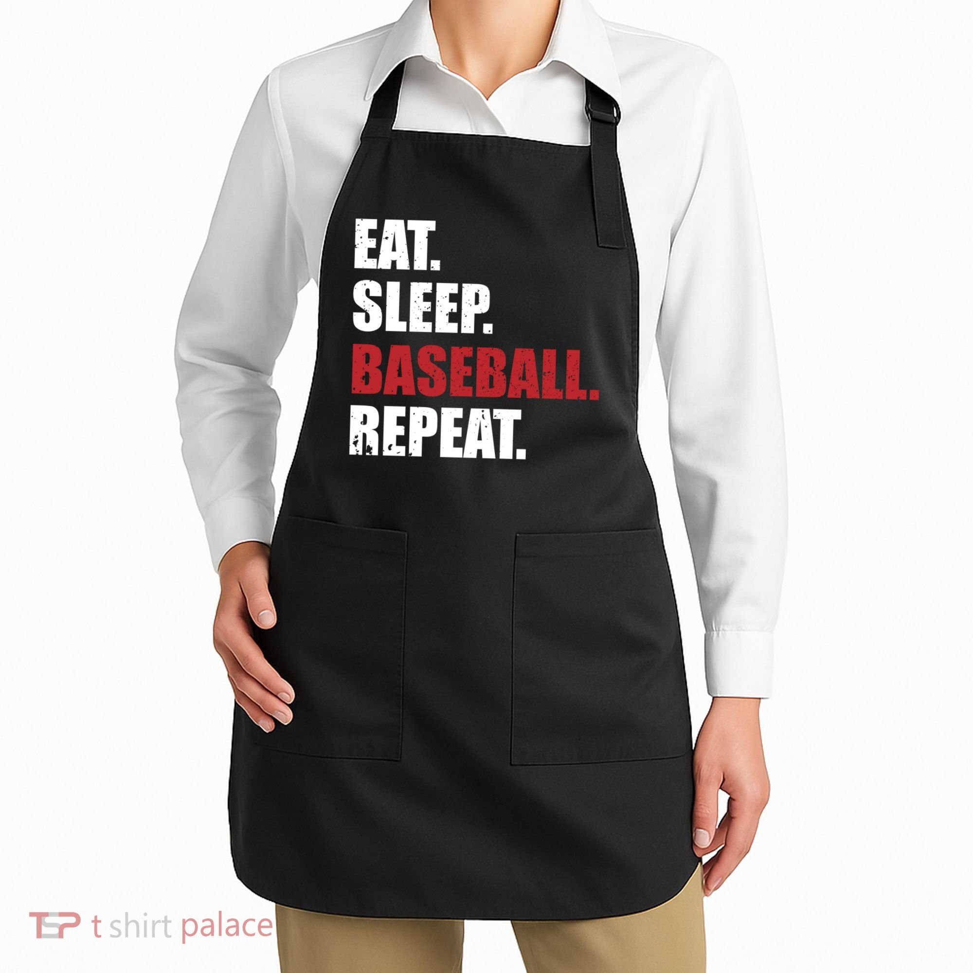 Eat Sleep Baseball Repeat Hoodie Apron