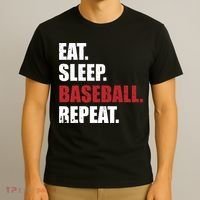 Eat Sleep Baseball Repeat Hoodie T-Shirt thumb 3