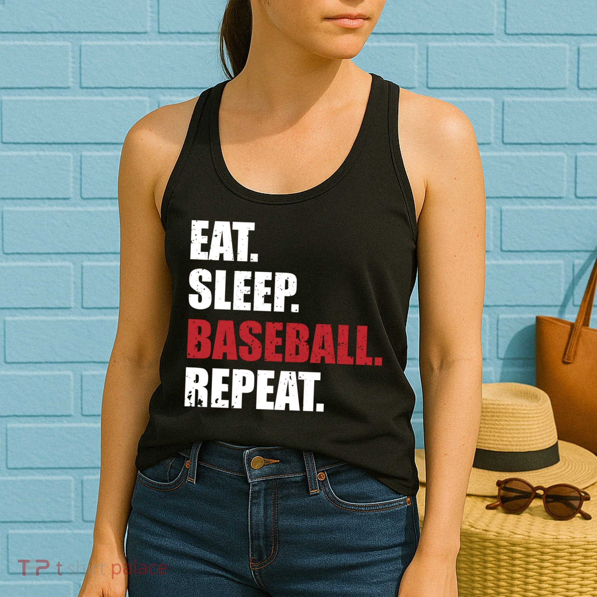 Eat Sleep Baseball Repeat Hoodie Women's Tank Top