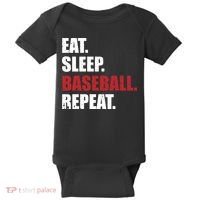 Eat Sleep Baseball Repeat Hoodie Baby Bodysuit thumb 0