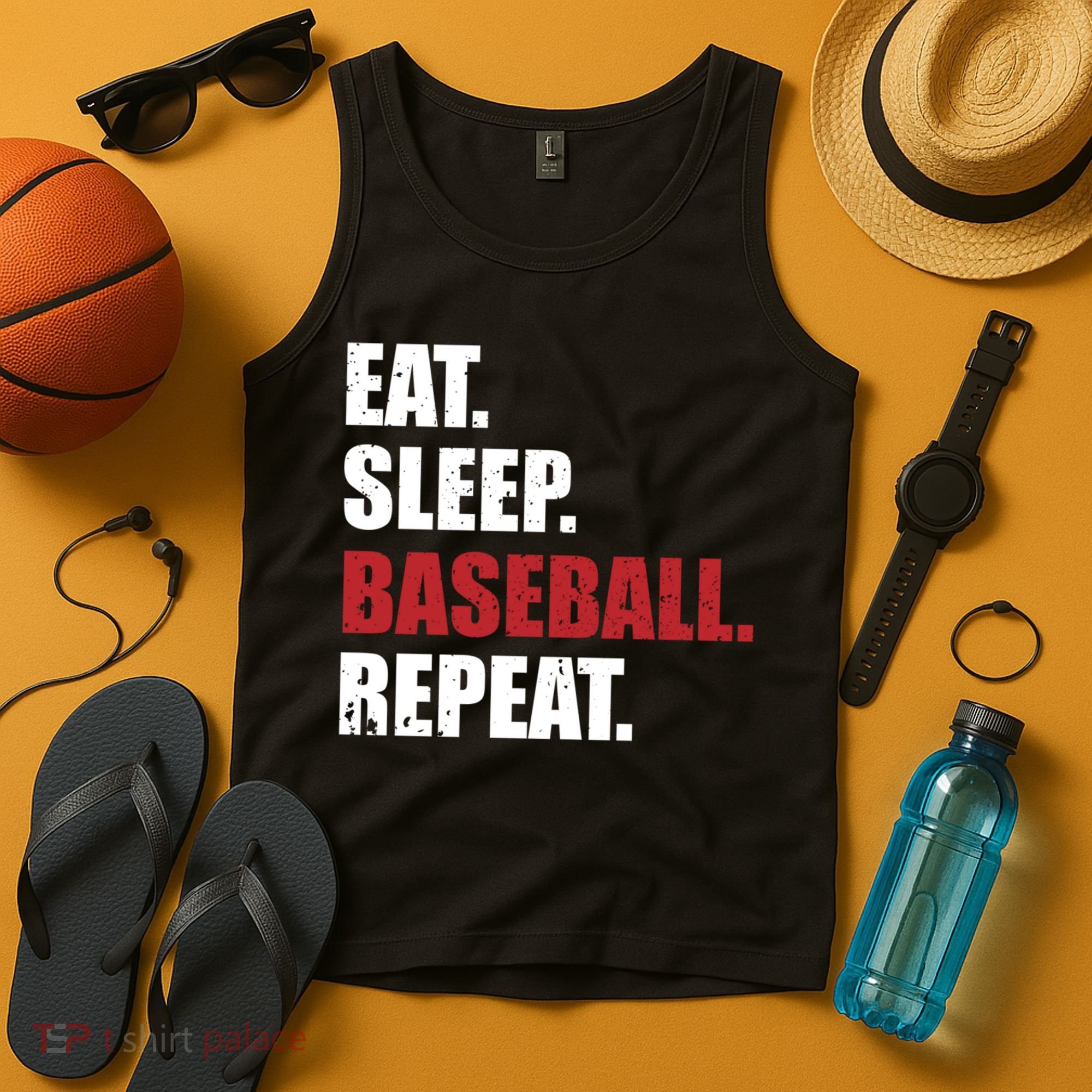 Eat Sleep Baseball Repeat Hoodie Tank Top