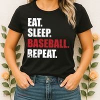 Eat Sleep Baseball Repeat Hoodie Women's T-Shirt thumb 2