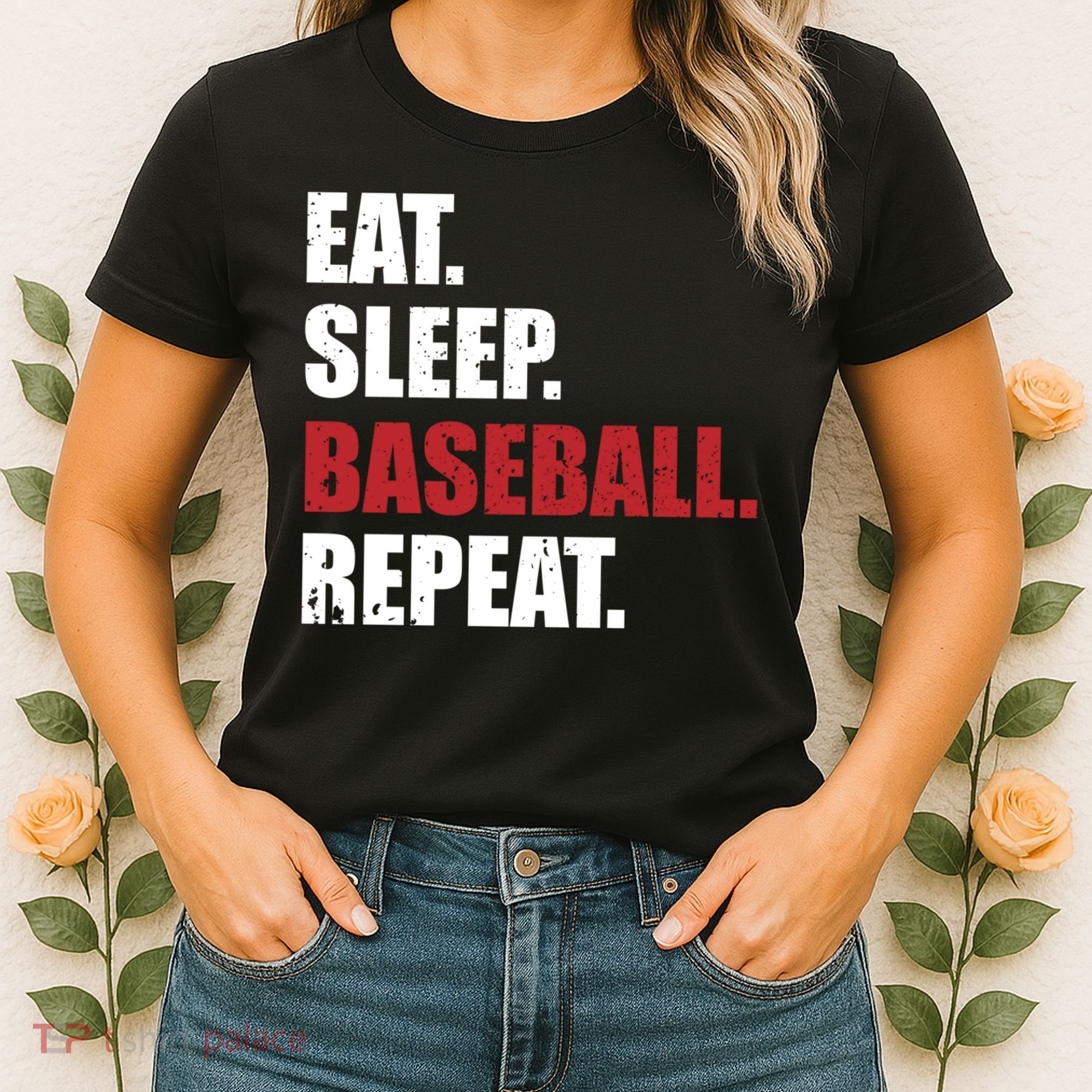 Eat Sleep Baseball Repeat Hoodie Women's T-Shirt