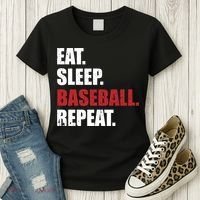 Eat Sleep Baseball Repeat Hoodie Women's T-Shirt thumb 3