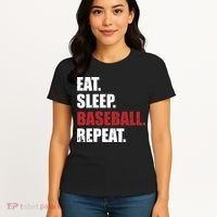 Eat Sleep Baseball Repeat Hoodie Women's T-Shirt thumb 4