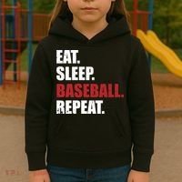 Eat Sleep Baseball Repeat Hoodie Kids Hoodie thumb 3