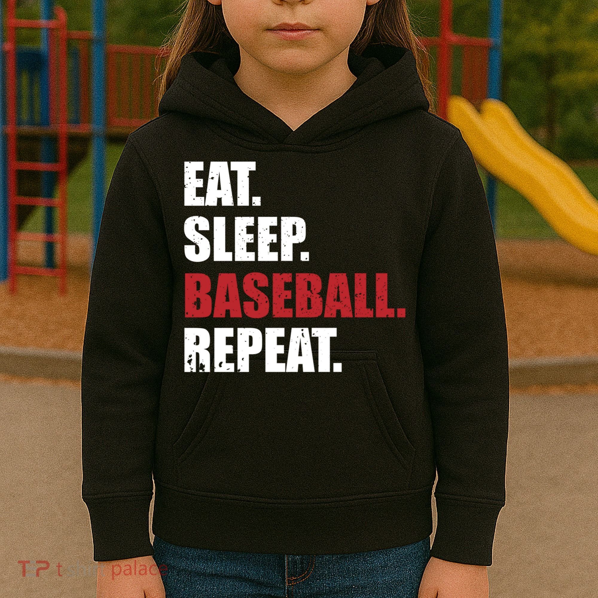 Eat Sleep Baseball Repeat Hoodie Kids Hoodie