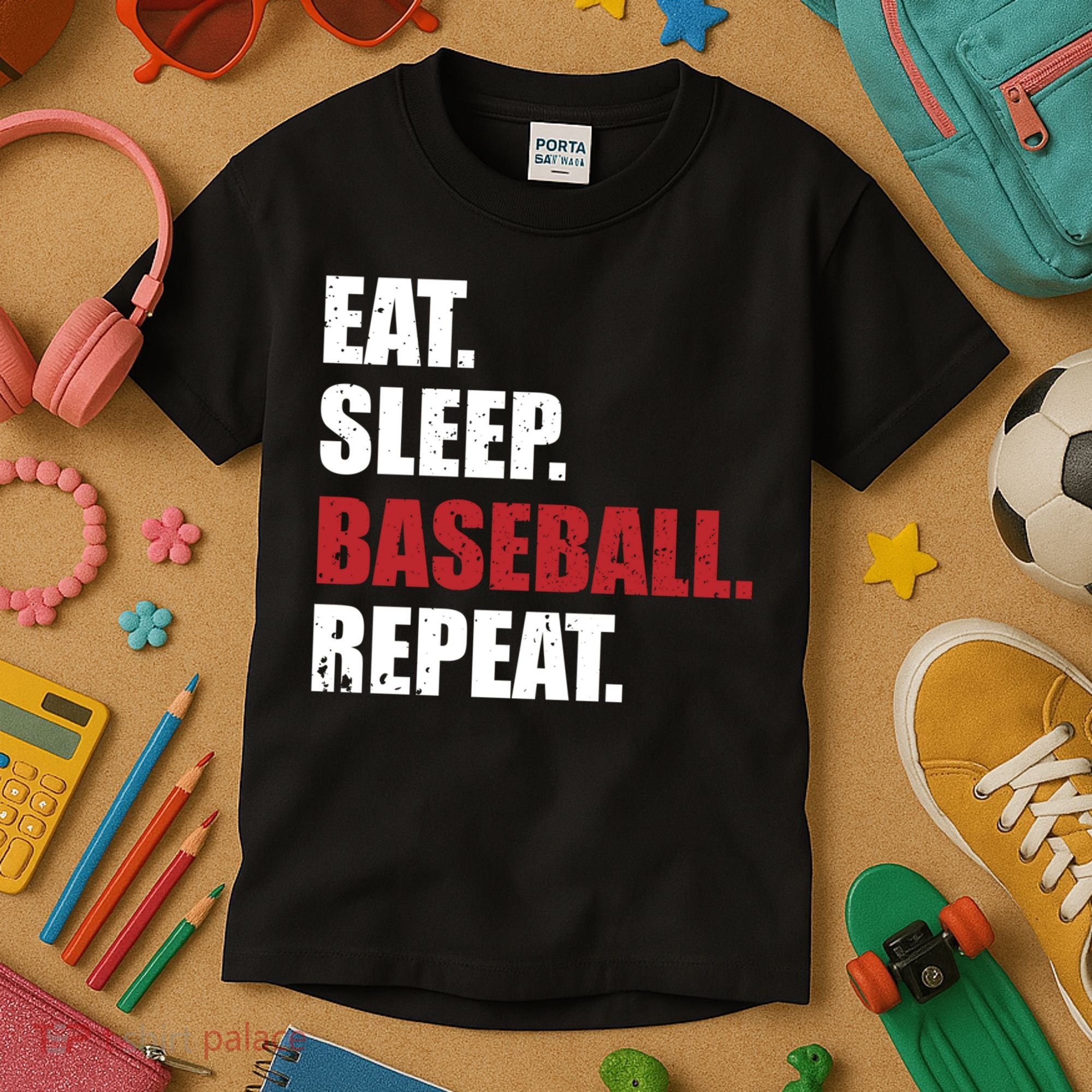 Eat Sleep Baseball Repeat Hoodie Kids T-Shirt
