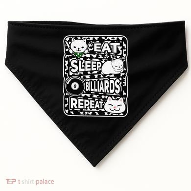 Eat Sleep Billiards Repeat Billiards Lover Outfit USA-Made Doggie Bandana