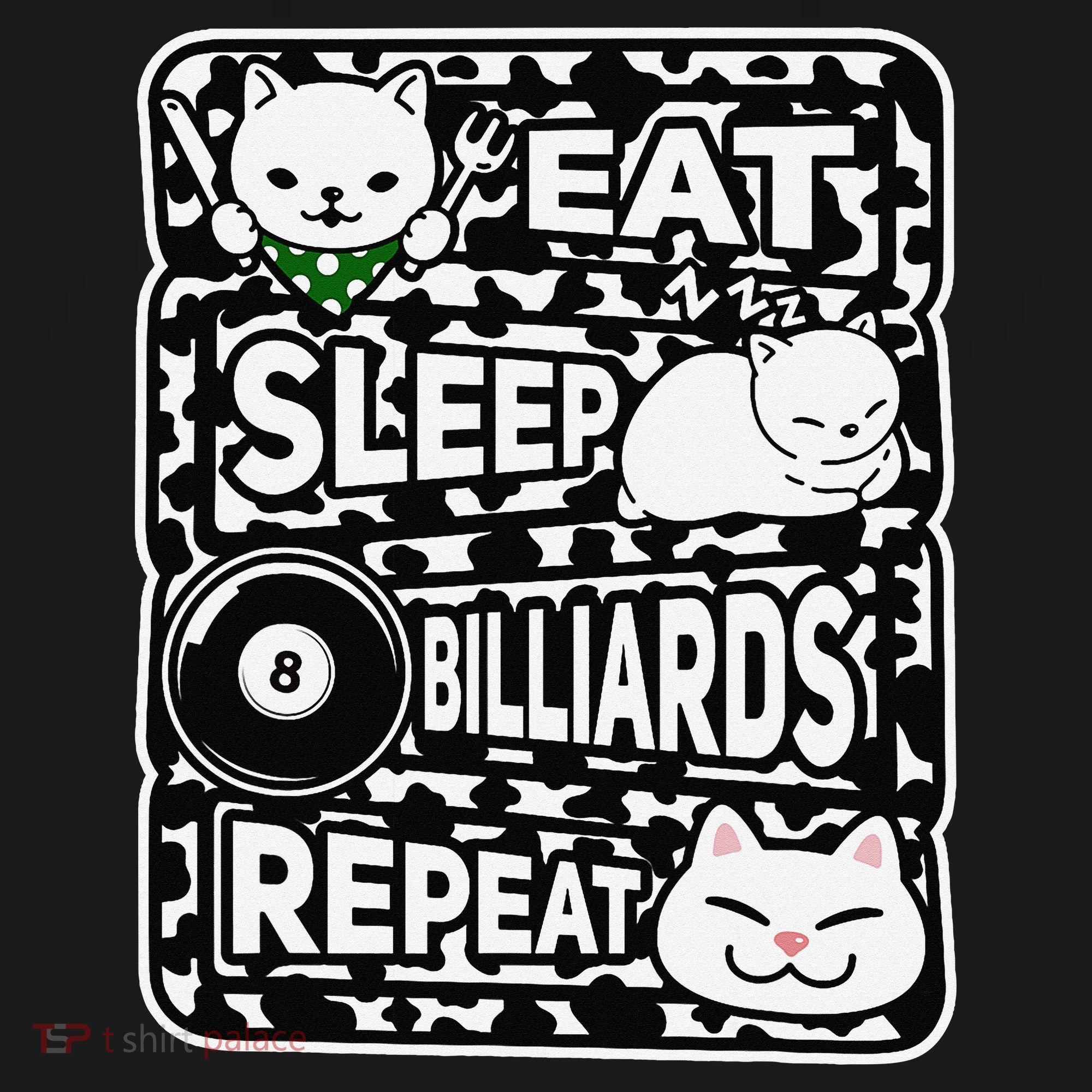 Eat Sleep Billiards Repeat Billiards Lover Outfit Bucket Hat