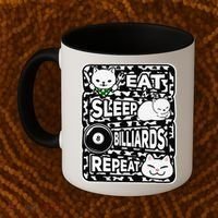 Eat Sleep Billiards Repeat Billiards Lover Outfit Coffee Mug thumb 2