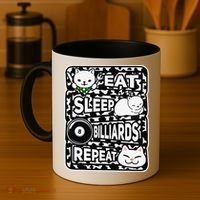 Eat Sleep Billiards Repeat Billiards Lover Outfit Coffee Mug thumb 4