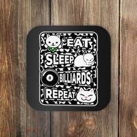 Eat Sleep Billiards Repeat Billiards Lover Outfit Coaster thumb 0
