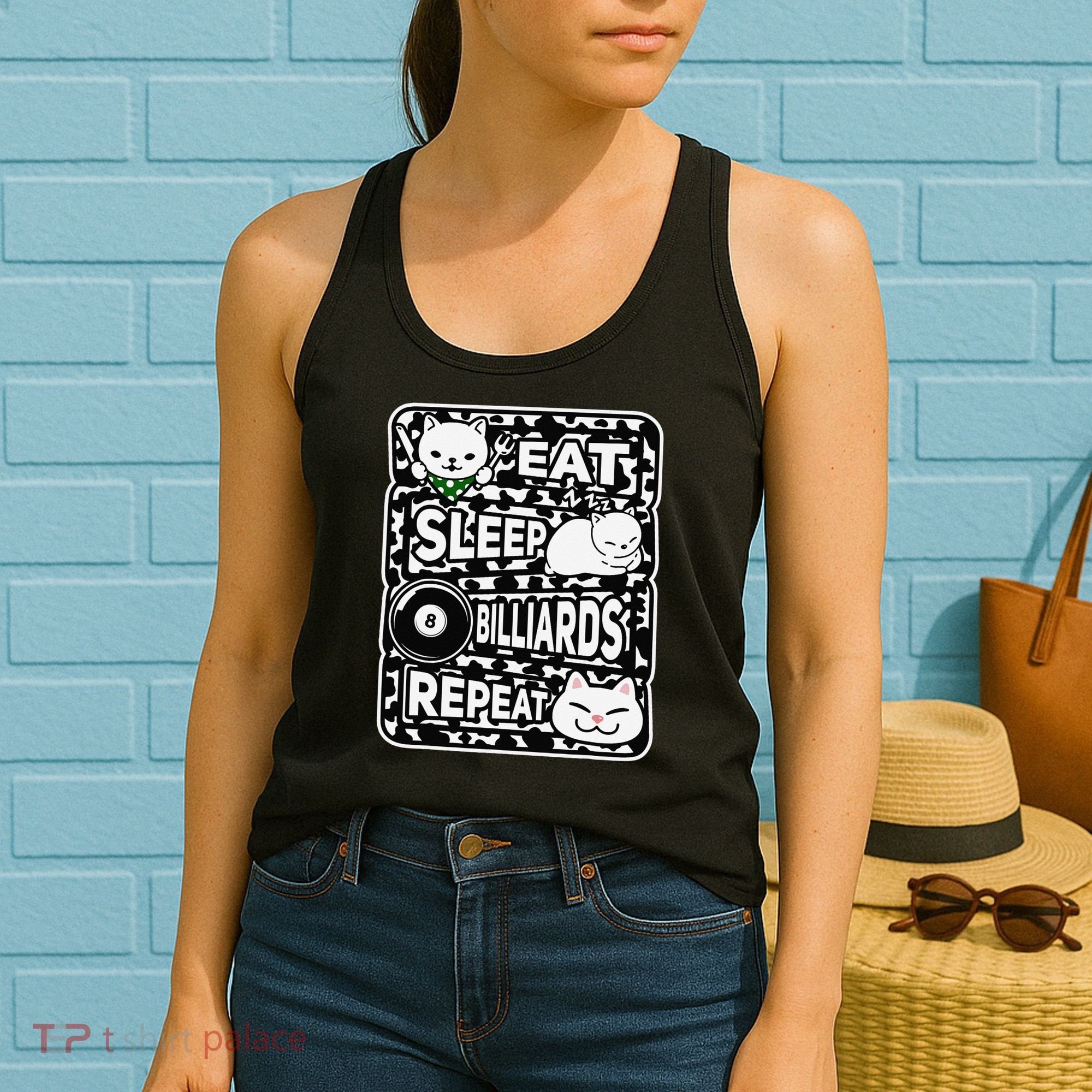 Eat Sleep Billiards Repeat Billiards Lover Outfit Women's Tank Top
