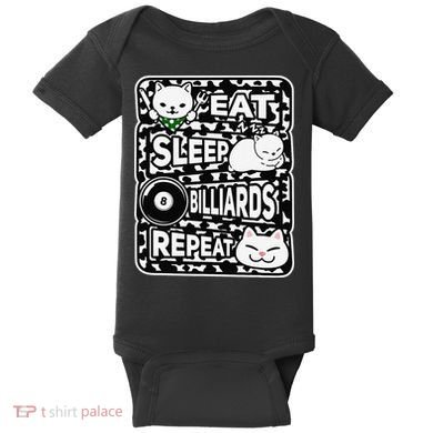 Eat Sleep Billiards Repeat Billiards Lover Outfit Baby Bodysuit