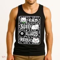 Eat Sleep Billiards Repeat Billiards Lover Outfit Tank Top thumb 3